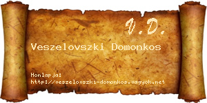 Veszelovszki Domonkos névjegykártya